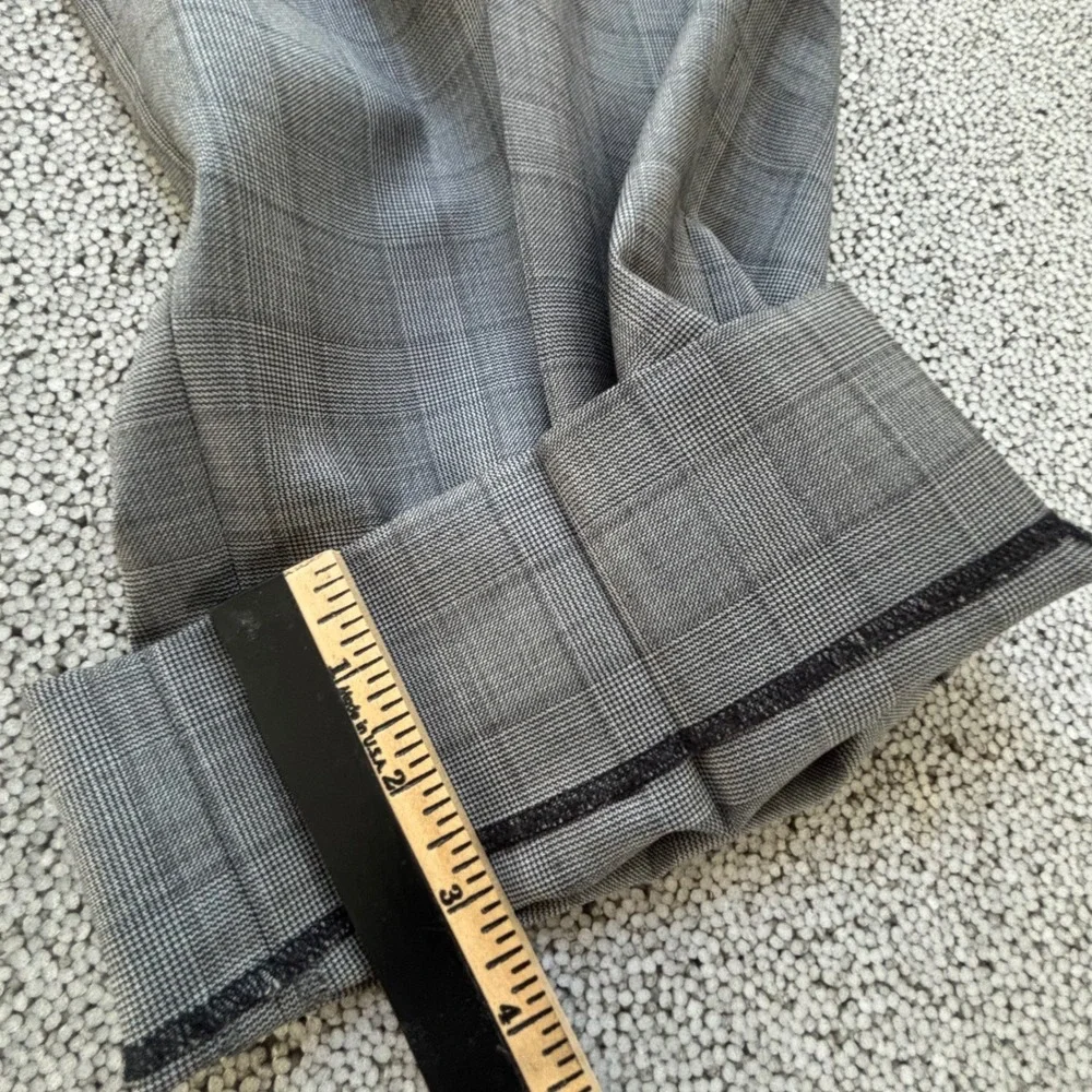 Samuelsohn Suit 50R 44x31+ Gray Super 110s Wool Glen Plaid Canada Luxury Classic